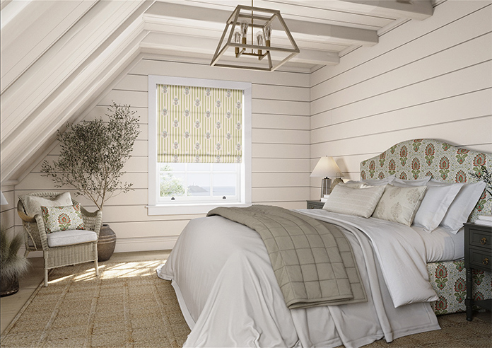 Petal & Block Bolli Stripe, Neem - Roman Blind - Image 6